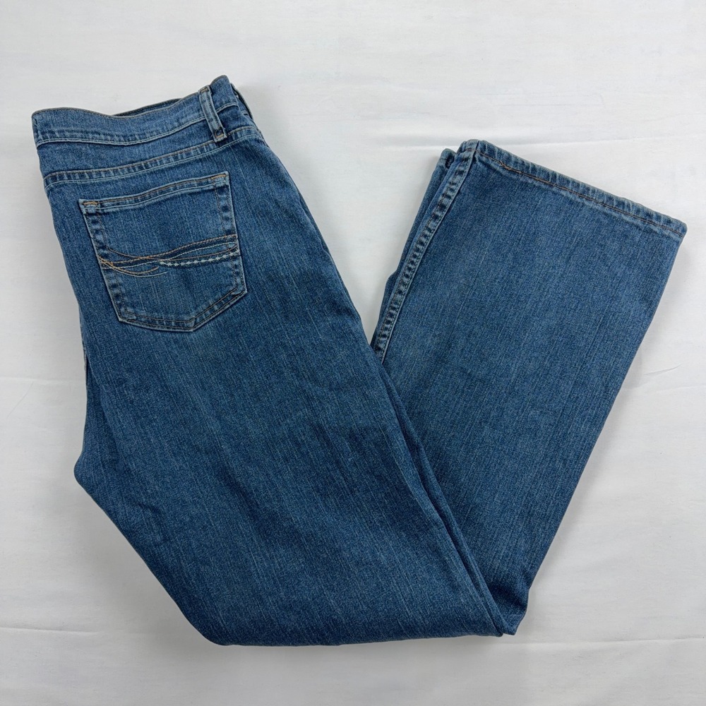 Wrangler As Real Fit Bootcut Jeans Stretch Denim Size 14 x 32 Medium Wash Blue‎